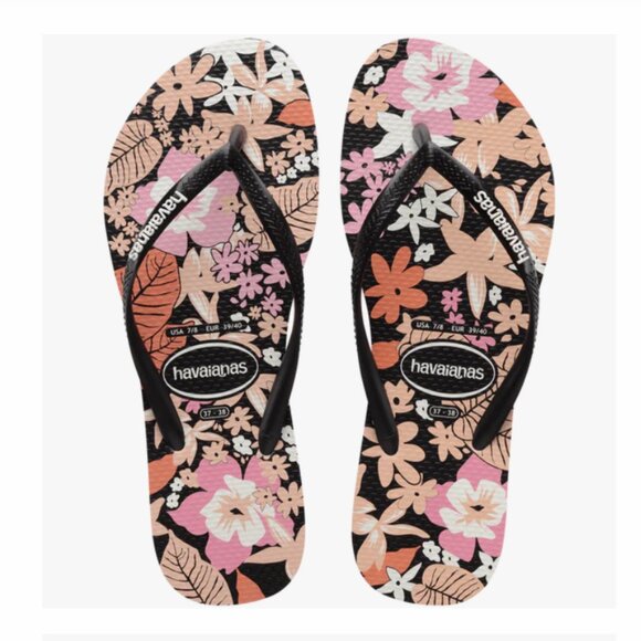 Havaianas Women's Ditsy Bloom Slim Flip Flops - NWT 6 - Picture 1 of 4